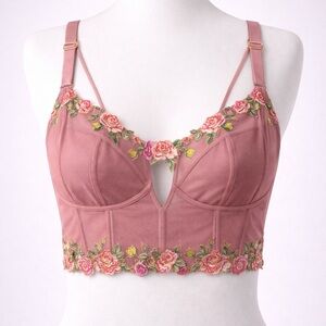 Victoria's Secret Very Sexy Rose Embroidered Lace Corset Top/Bustier